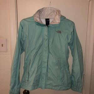 Aqua north face rain jacket